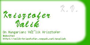 krisztofer valik business card